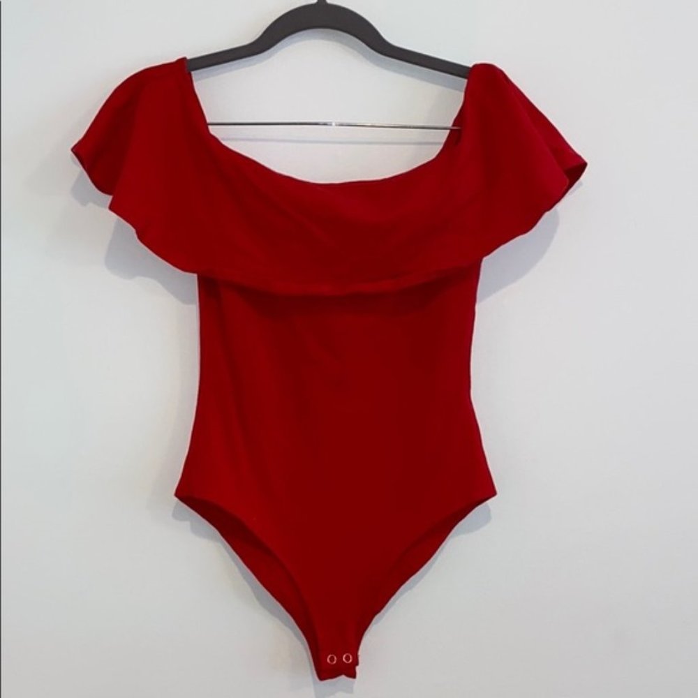 Red Off shoulder bodysuit